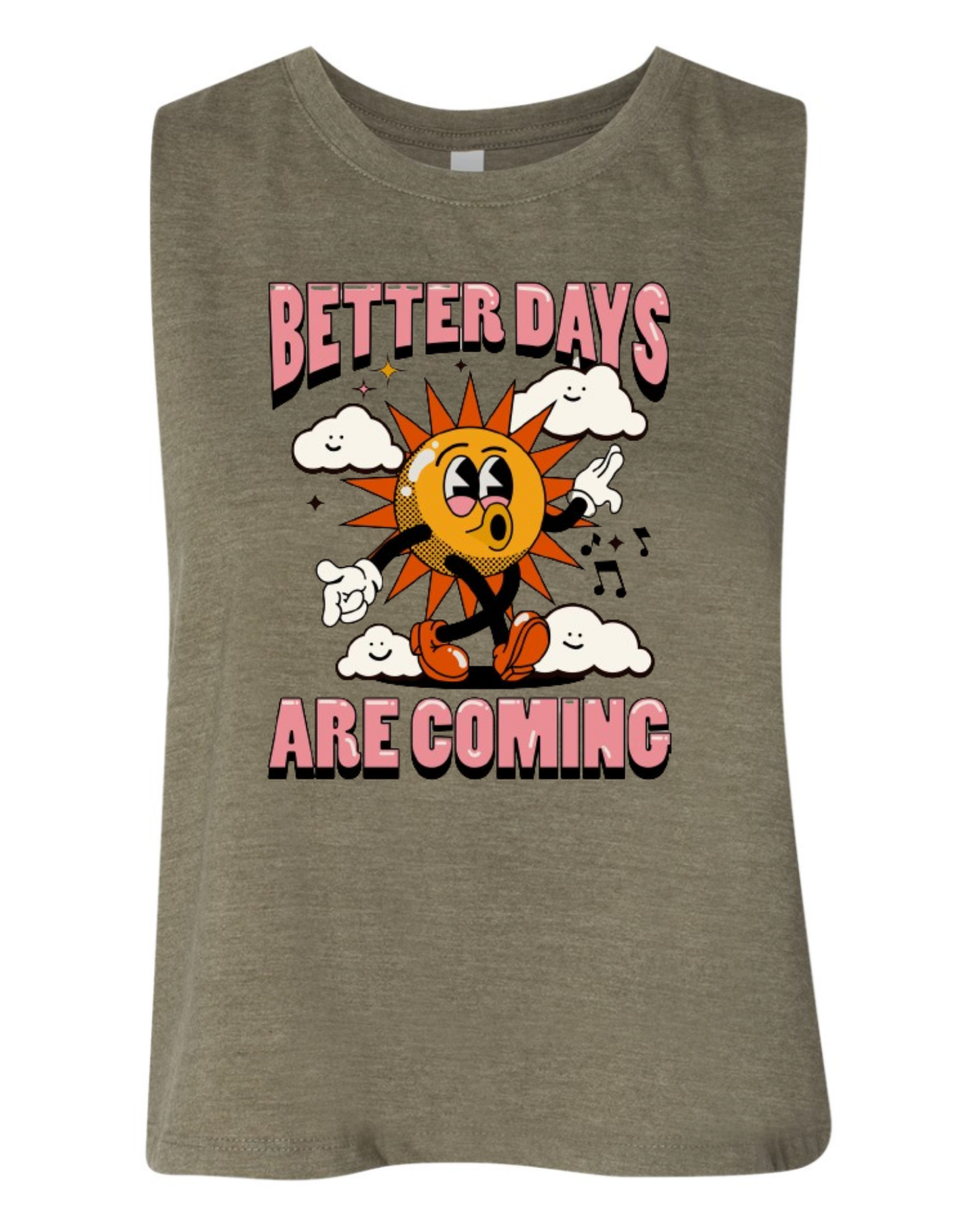 "Better Days Are Coming" Women's Racerback Crop Tank