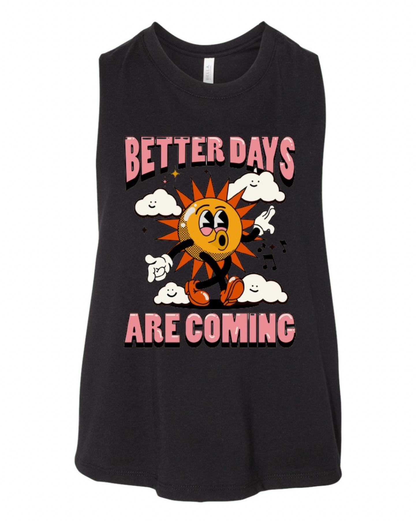 "Better Days Are Coming" Women's Racerback Crop Tank