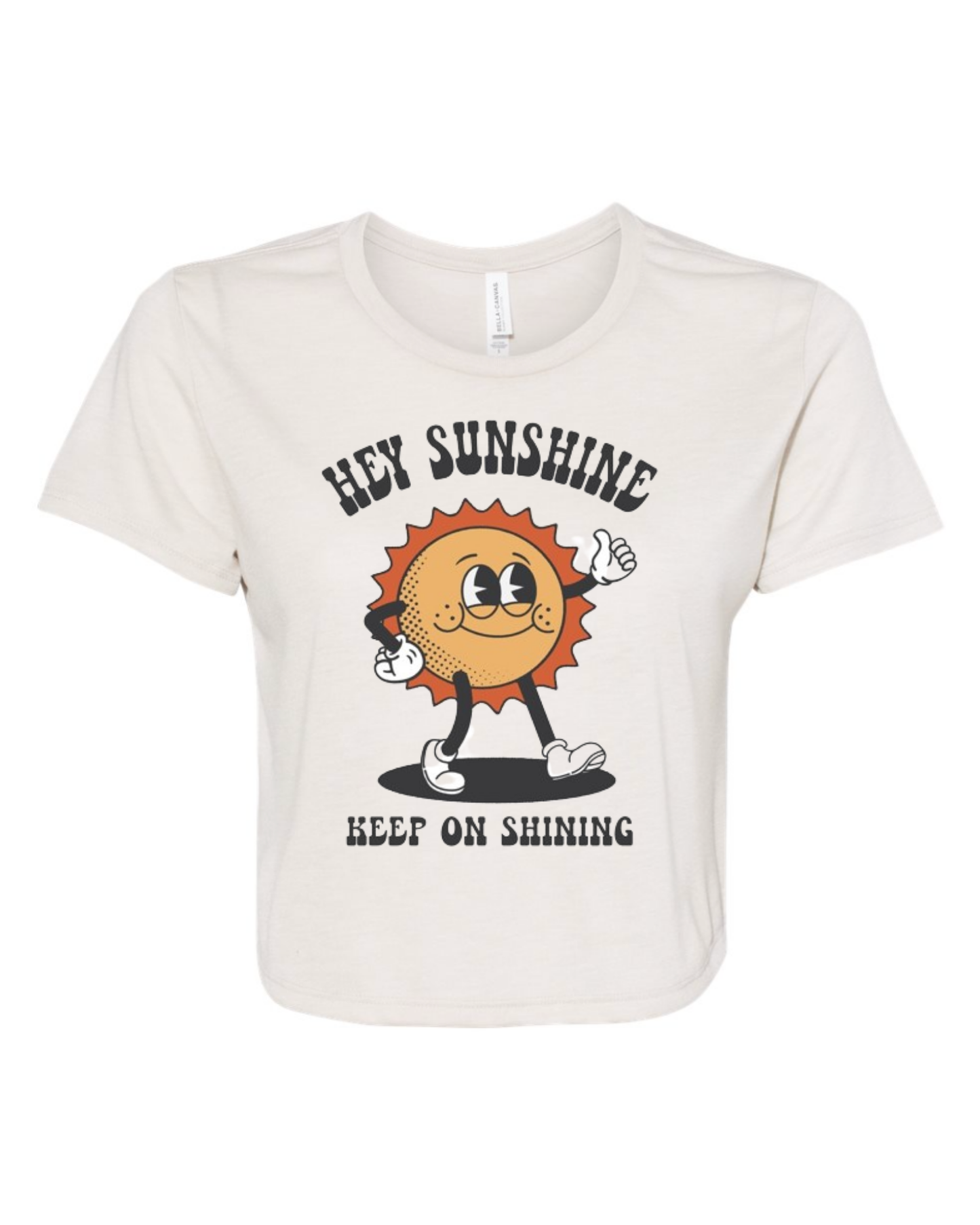 "Hey Sunshine" Women’s Flowy Crop T-Shirt