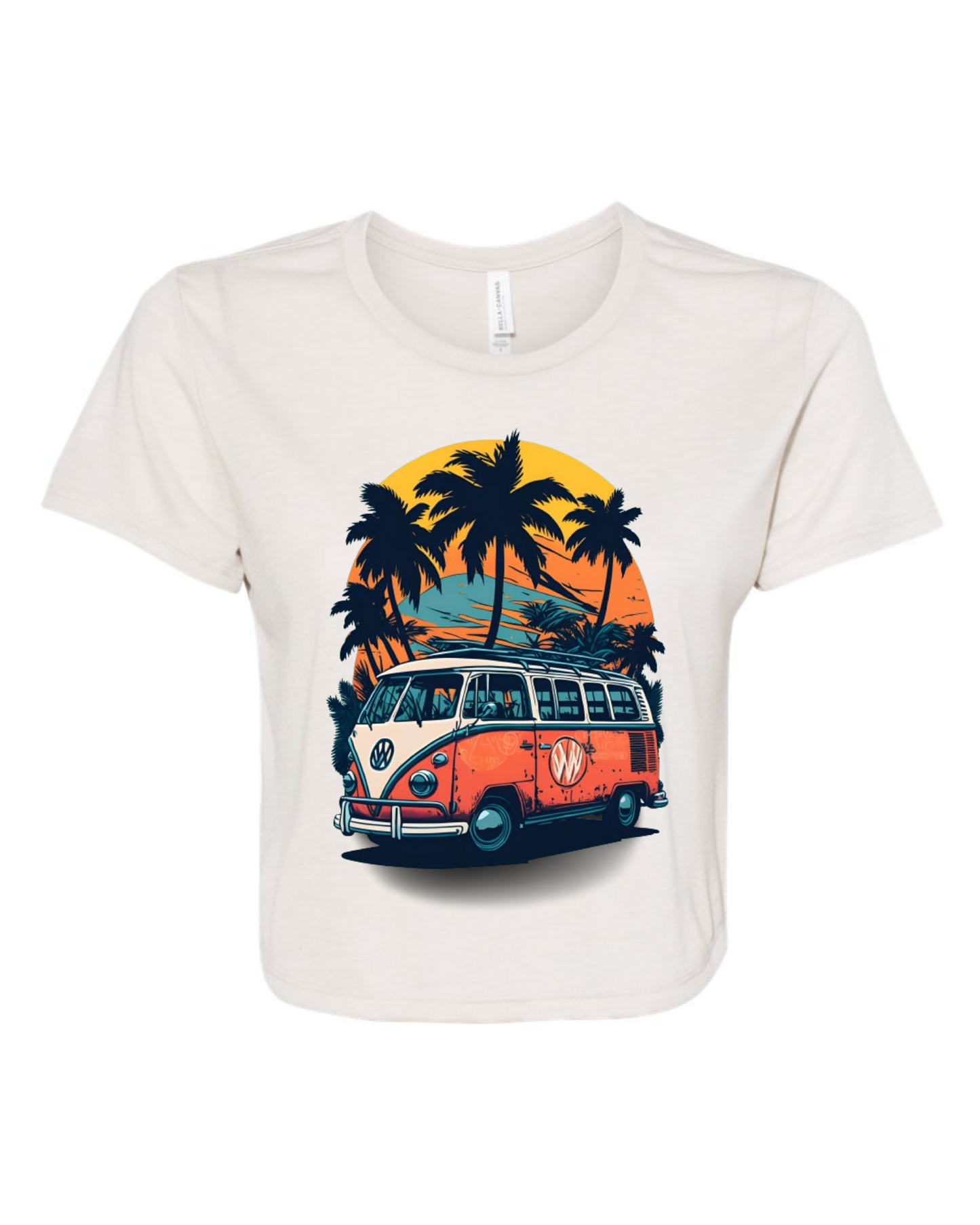 "Summer Vibes" Women’s Flowy Crop T-Shirt