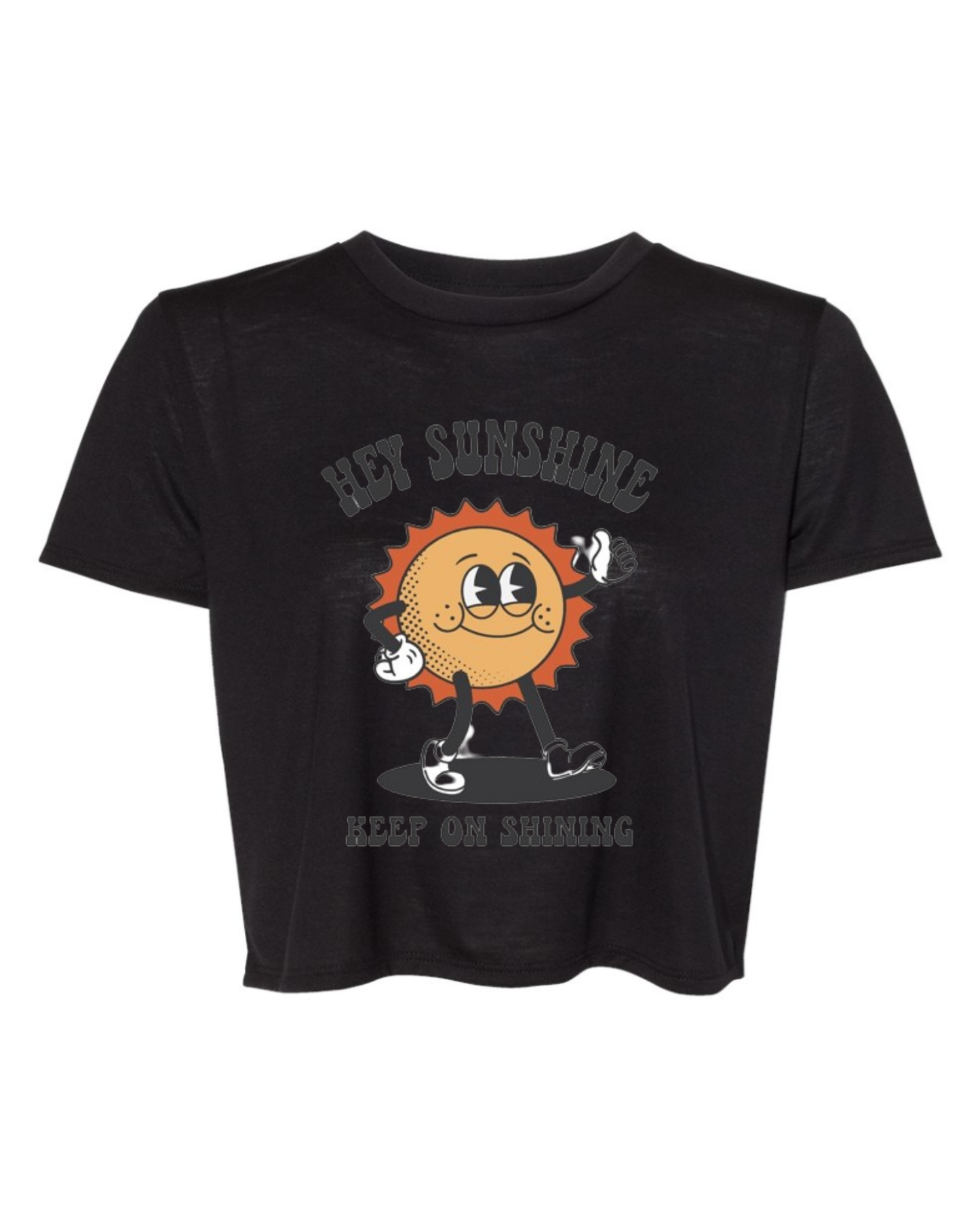 "Hey Sunshine" Women’s Flowy Crop T-Shirt