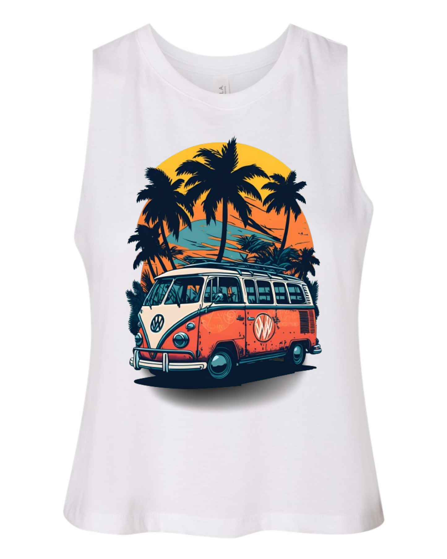 "Summer Vibes" Women's Racerback Crop Tank