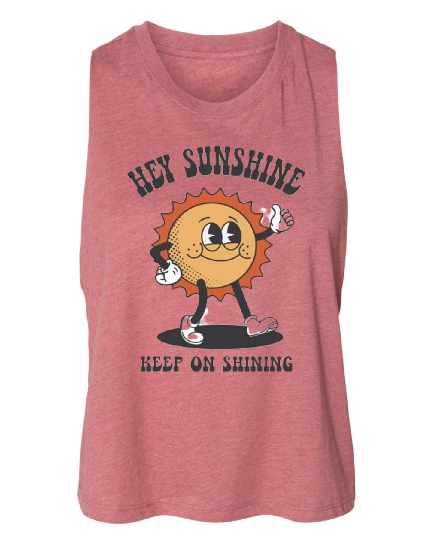 "Hey Sunshine" Women's Racerback Crop Tank