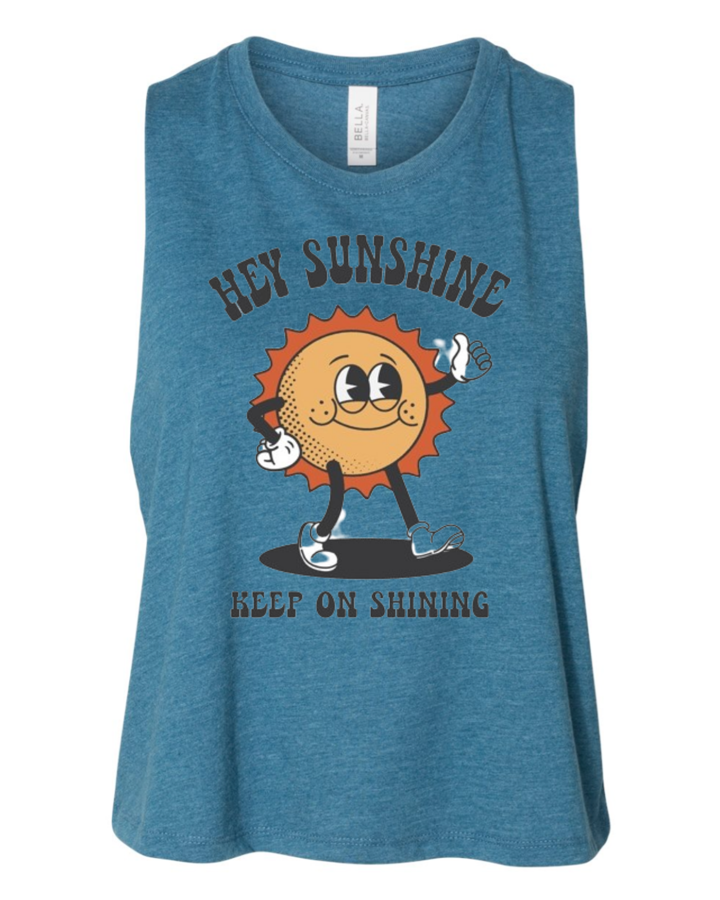 "Hey Sunshine" Women's Racerback Crop Tank