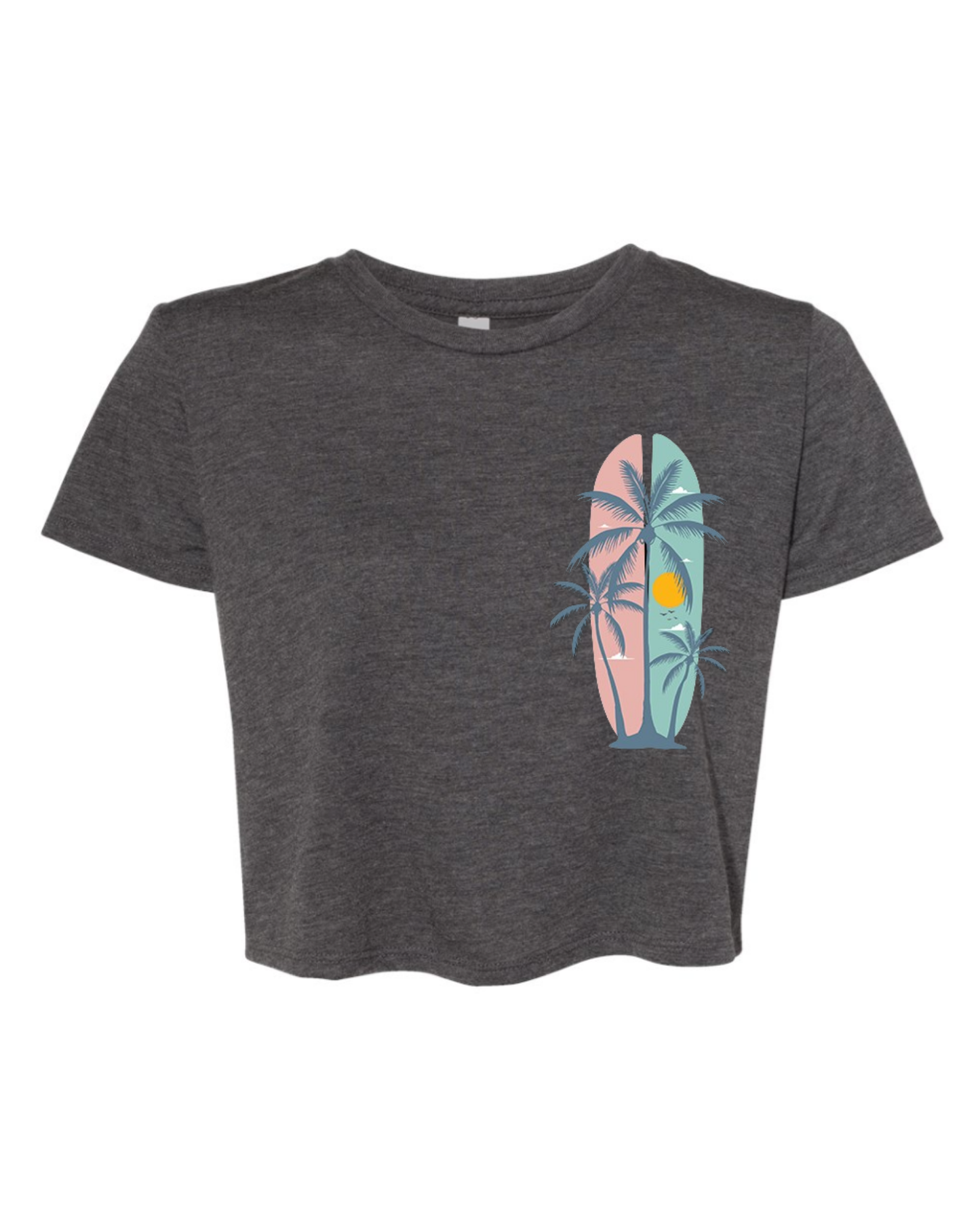 "Summer Palm Trees" Women’s Flowy Crop T-Shirt