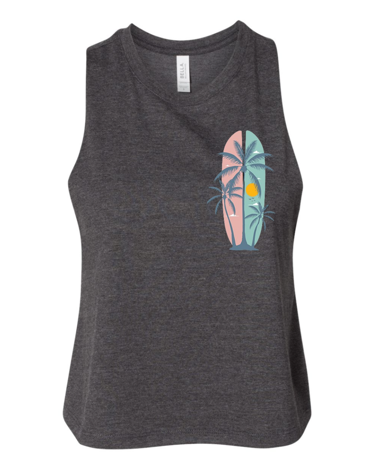 "Summer Palm Trees" Women's Racerback Crop Tank