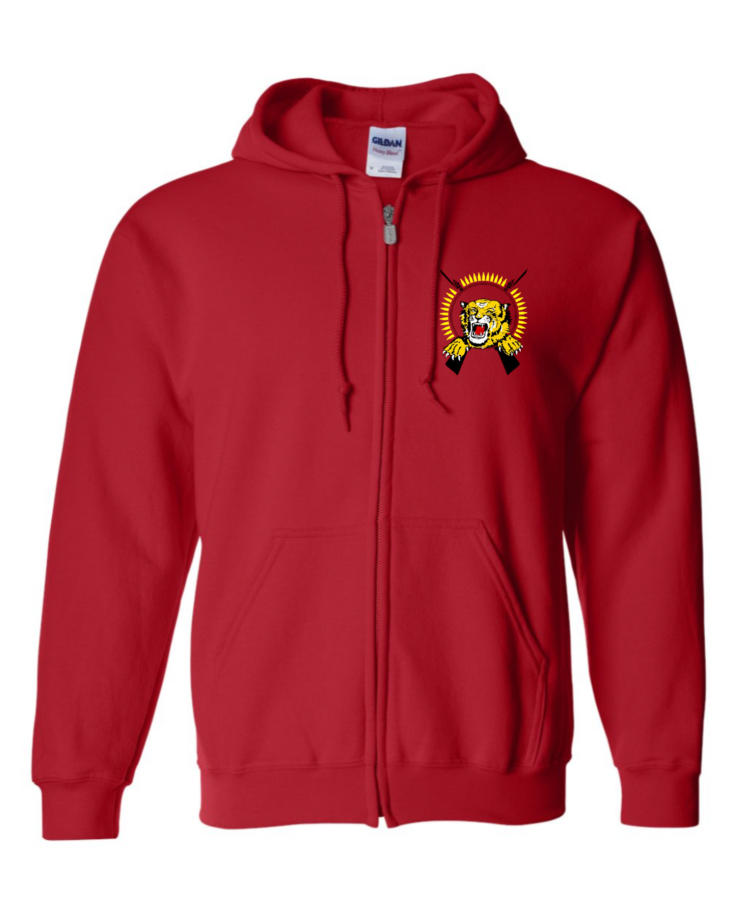 Tamil Eelam Tiger Zip-Up Hooded Sweatshirt