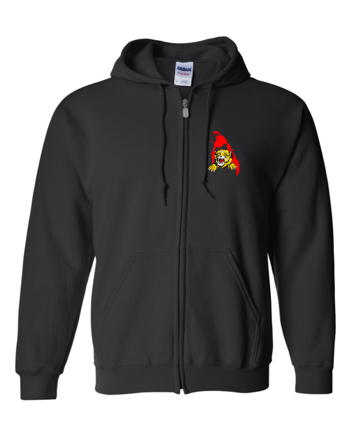 Tamil Eelam Map and Tiger Zip-Up Hooded Sweatshirt