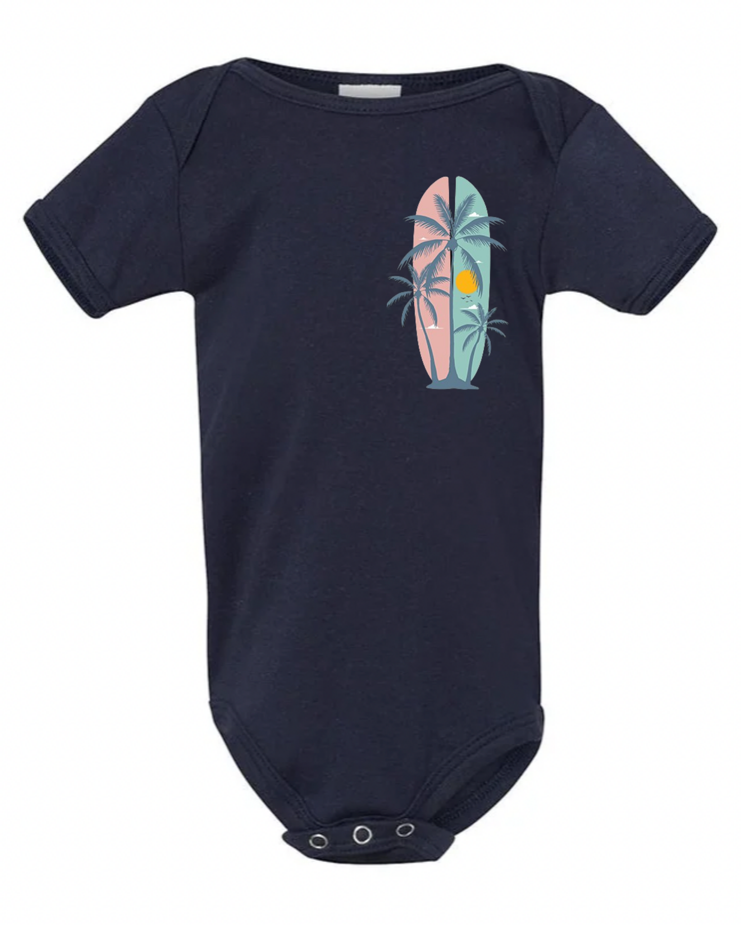 "Summer Palm Trees" Baby Short Sleeve Onesie