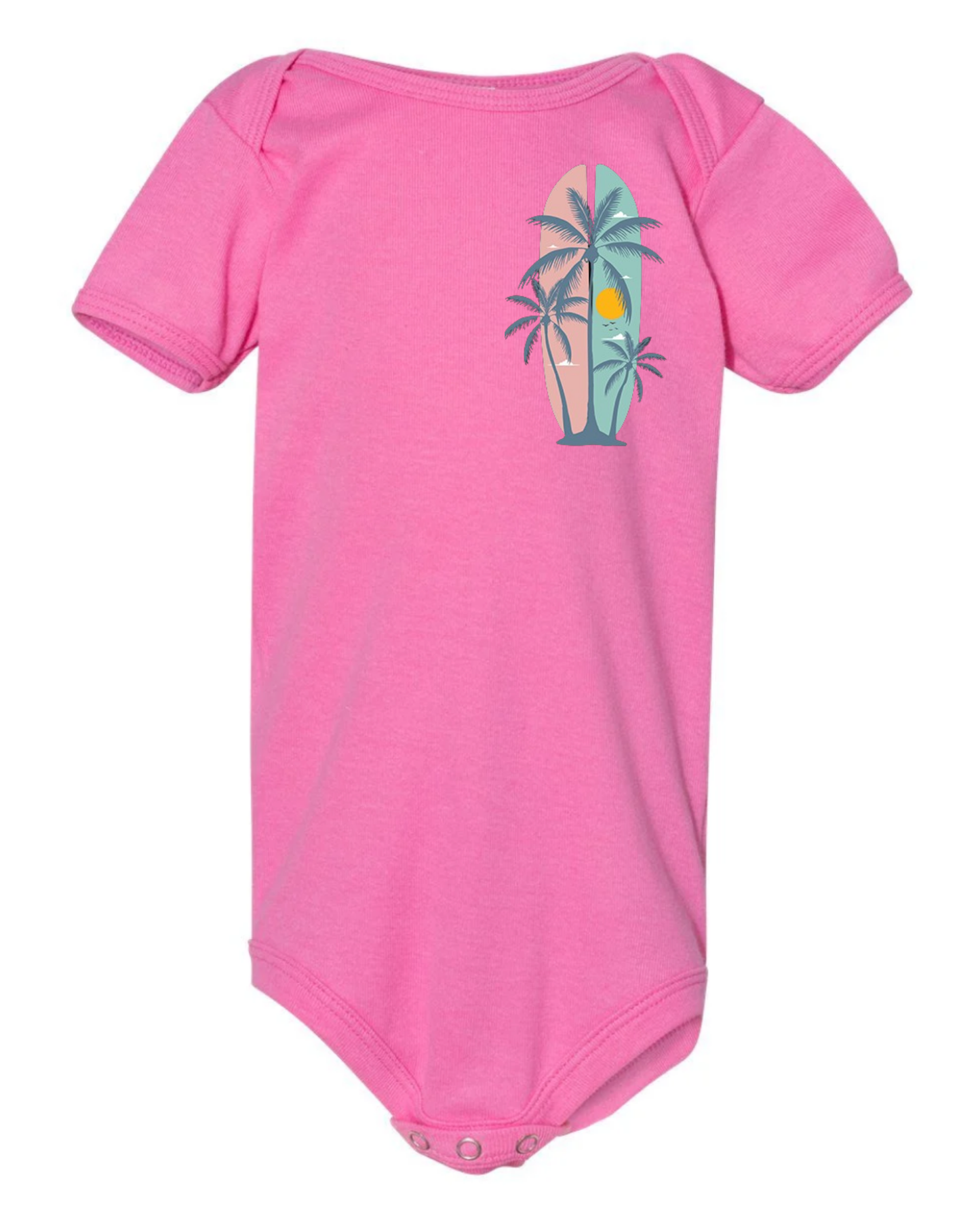 "Summer Palm Trees" Baby Short Sleeve Onesie