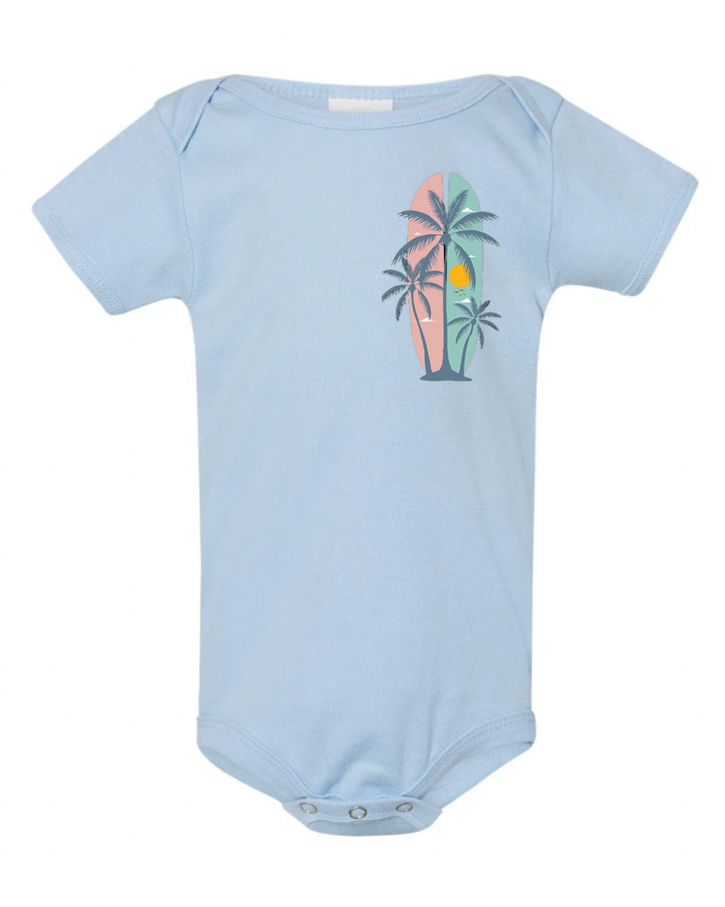 "Summer Palm Trees" Baby Short Sleeve Onesie