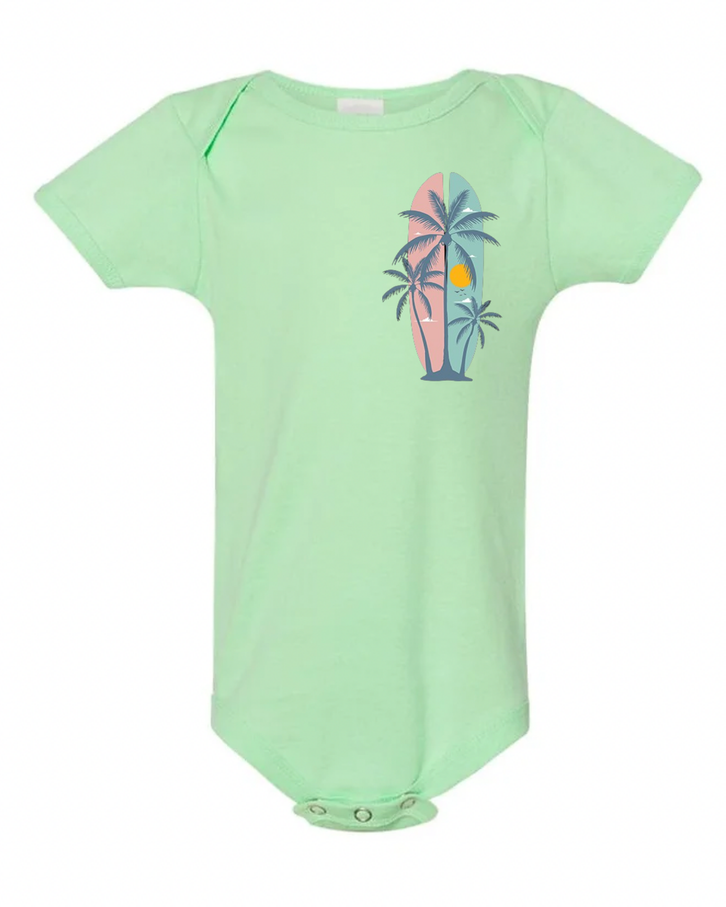 "Summer Palm Trees" Baby Short Sleeve Onesie