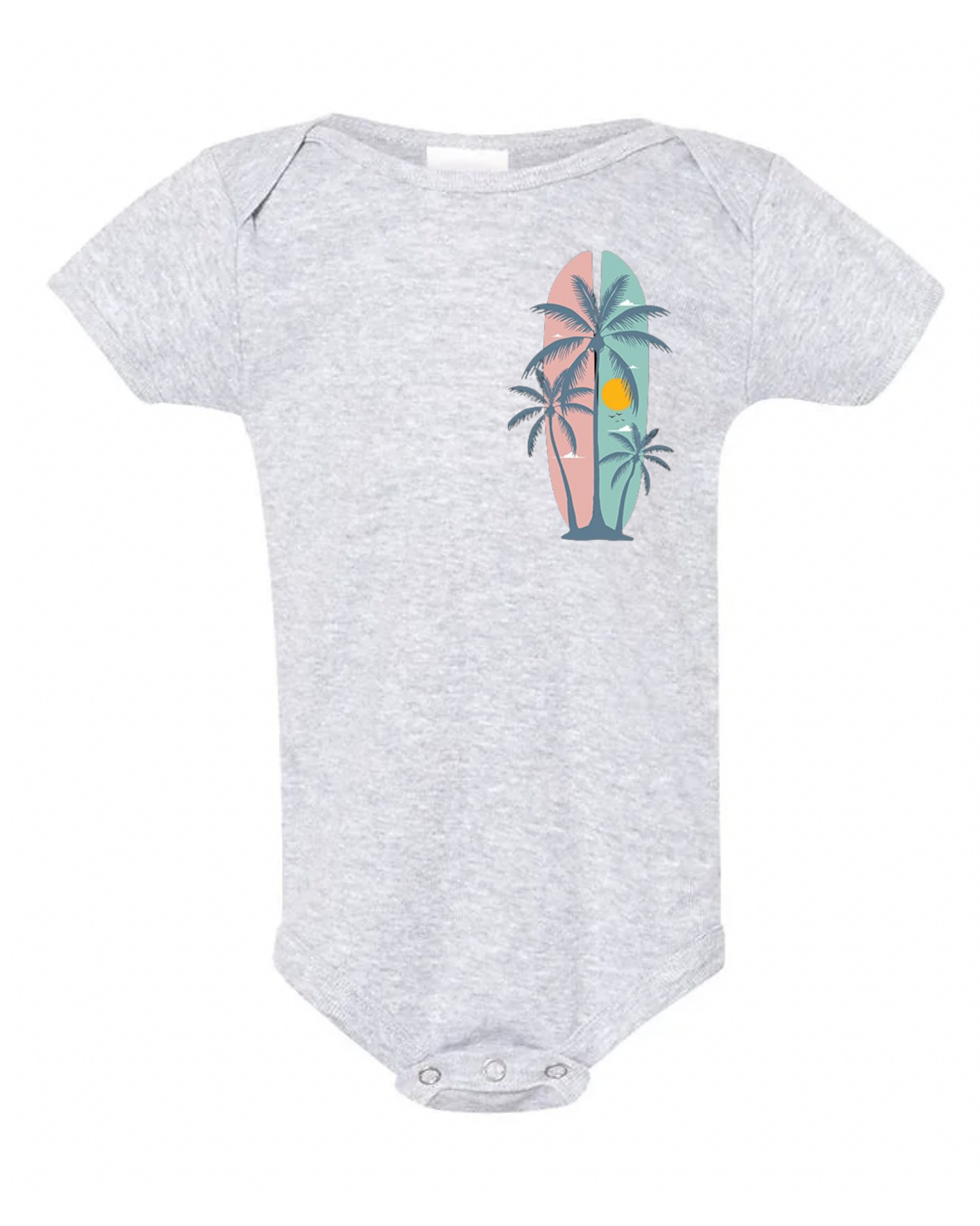 "Summer Palm Trees" Baby Short Sleeve Onesie