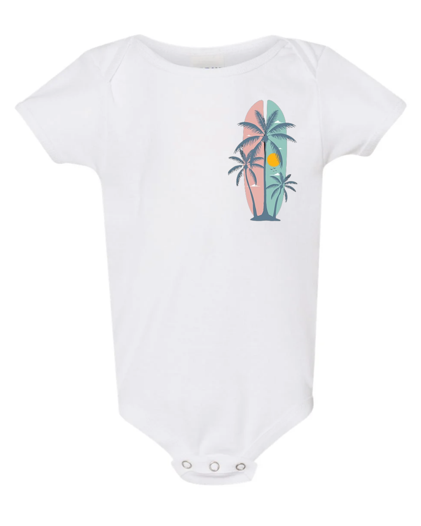 "Summer Palm Trees" Baby Short Sleeve Onesie