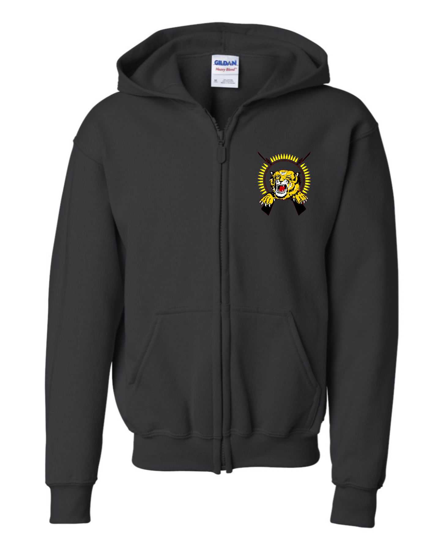 Tamil Eelam Tiger Youth Zip-Up Hooded Sweatshirt