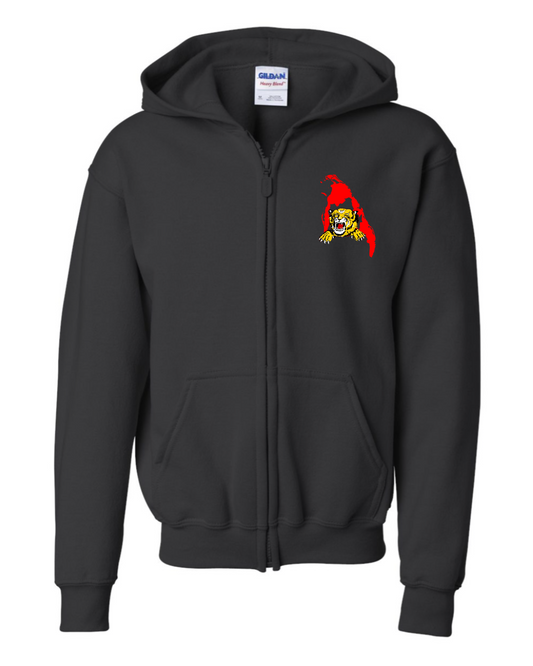 Tamil Eelam Map and Tiger Youth Zip-Up Hooded Sweatshirt