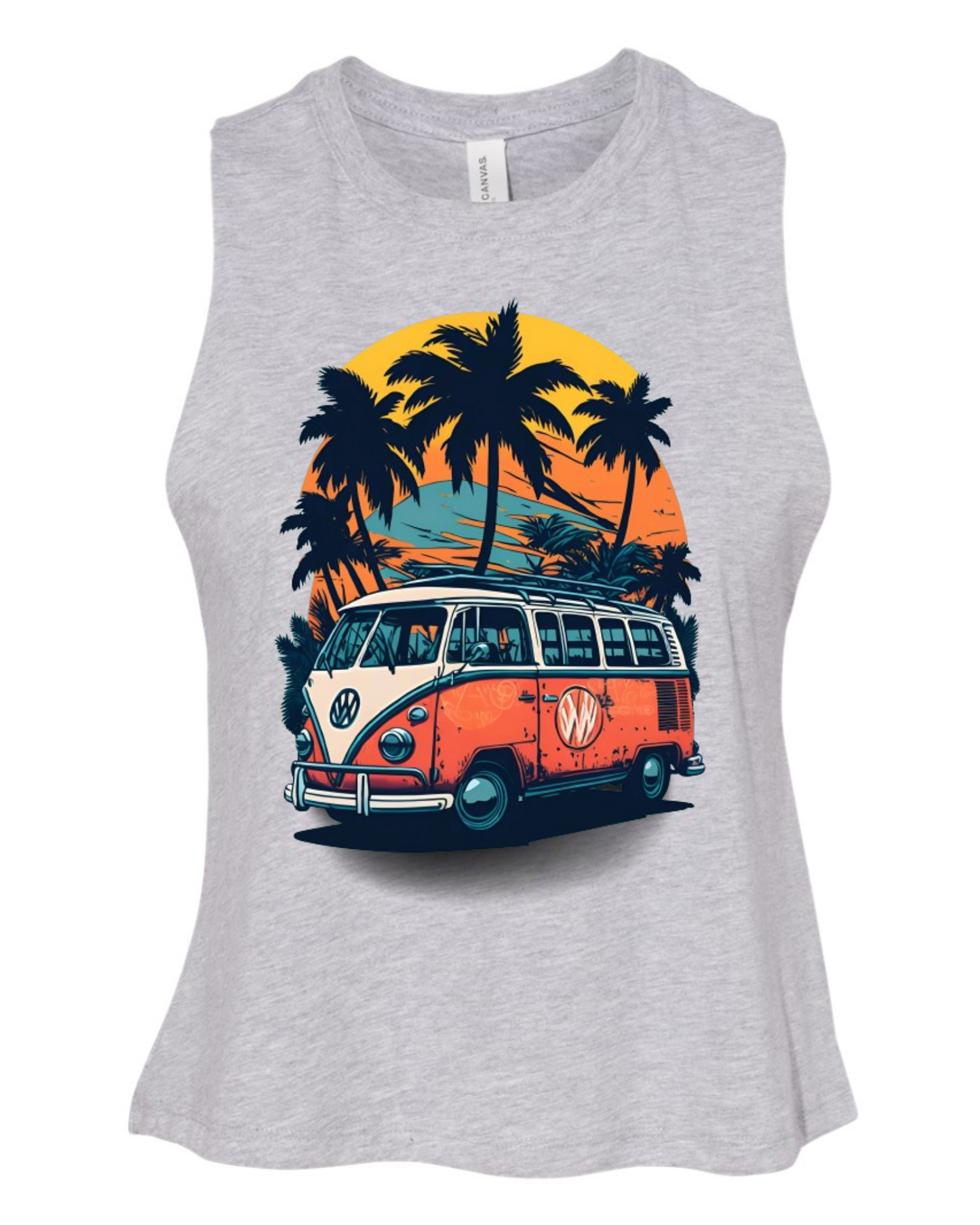 "Summer Vibes" Women's Racerback Crop Tank